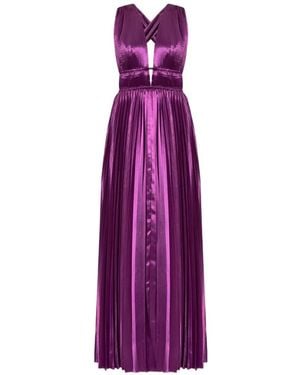 Ulla Johnson Lena Pleated Satin-Finish Maxi Dress - Purple