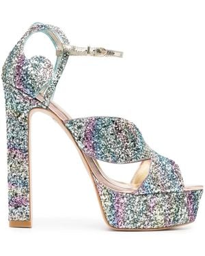 Sophia Webster Rita 140 Glitter Platform Sandals - Metallic