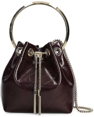 Jimmy Choo Bon Bon Ring-Handle Bucket Bag - Purple