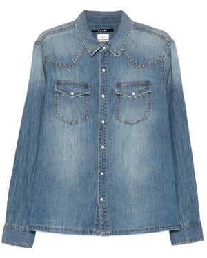Ksubi Studded Denim Shirt - Blue