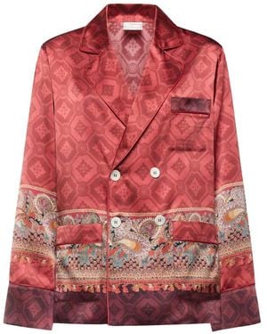 Pierre Louis Mascia Paisley-Print Double-Breasted Jacket - Red