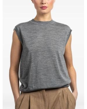 Another Tomorrow Top De Lana Merino - Gris