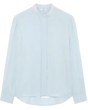 Lardini Camicia Con Colletto Alla Coreana - Blu
