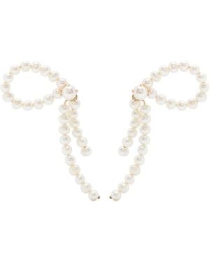 Beatriz Palacios Half Bow Earrings - White