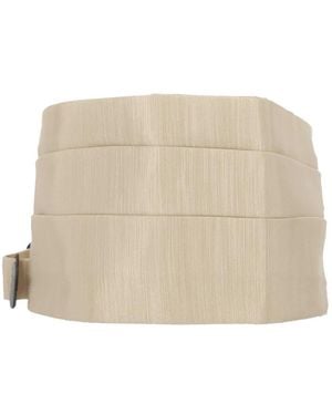 The Erose Pleated Buckle-Fastening Belt - Natural