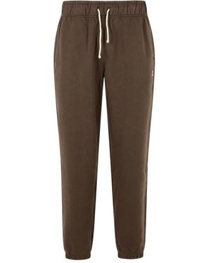 New Balance Pantalones de chándal con parche del logo - Marrón