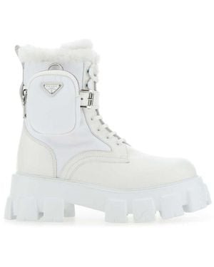 Prada Bottes Monolith - Blanc