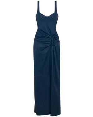 Jonathan Simkhai Lyle Draped Leather Maxi Dress - Blue