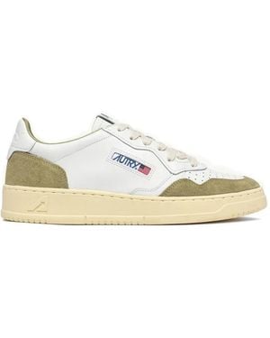 Autry Medalist Panelled Leather Trainers - White