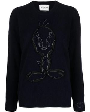Iceberg X Looney Tunes Virgin-Wool Jumper - Blue