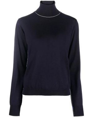 Maison Margiela Turtleneck Wool Jumper - Blue