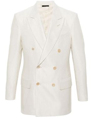 Tom Ford Blazer Cannete Atticus Doppiopetto - Neutro