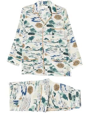 Olivia Von Halle Pijama Yves Cadaqués Estampado - Blanco