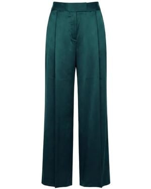 The Sei Pleated Silk Trousers - Green