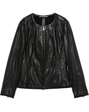 The Jackie Leathers Galaxia Zip Leather Jacket - Black