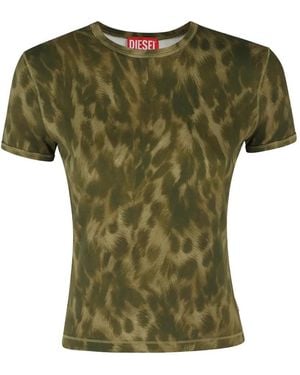 DIESEL T Anima Animal-Print T-Shirt - Green