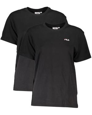 Fila Logo-Print T-Shirt - Black