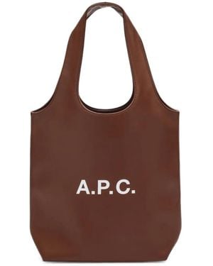 A.P.C. Small Ninon Logo-Detail Shoulder Bag - Brown