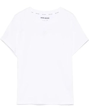 DKNY Logo-Embroidered T-Shirt - White