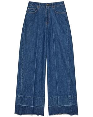 Givenchy Wide-Leg-Jeans Mit Zickzackmuster - Blau