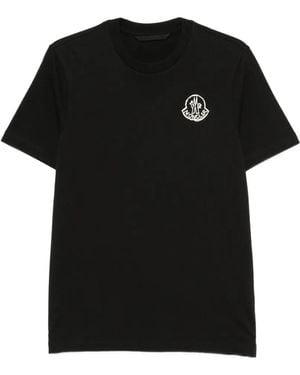 Moncler Camiseta Con Parche Del Logo - Negro