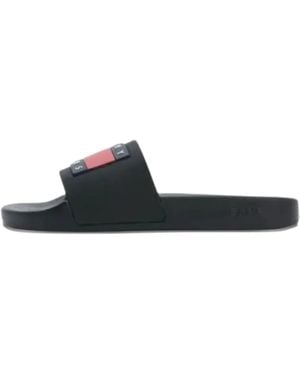 Tommy Hilfiger Logo-Appliqué Slides - White