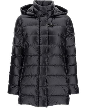 Fay Hooded Padded Coat - Black