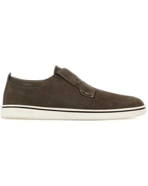 Ferragamo Alfie Grained Leather Loafers - Gray