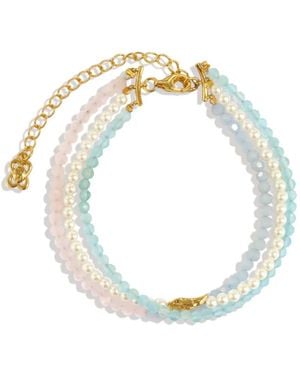 Ottoman Hands Layered Beaded Bracelets - Metallic