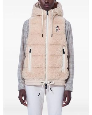 Moncler Tedddy Hooded Sherpa Gilet - Natural