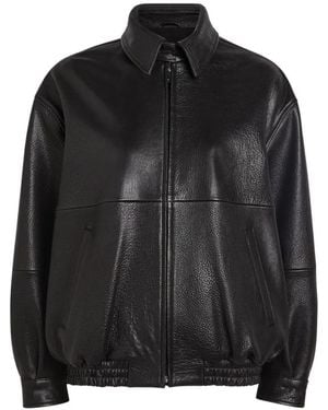 Nour Hammour Doran Lederjacke mit Reißverschluss - Schwarz