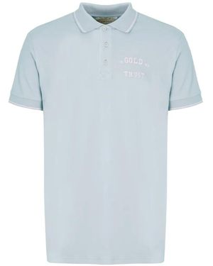 In Gold We Trust Boris Logo-Embroidered Polo Shirt - Blue