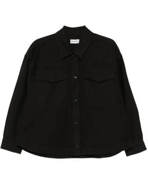 TRUE AVENUE Double-Pocket Cotton Shirt Jacket - Black