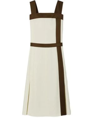 Tory Burch Maxi-Jurk Met Vlakken - Naturel