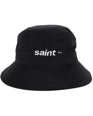 SAINT Mxxxxxx Logo-Embroidered Bucket Hat - Black