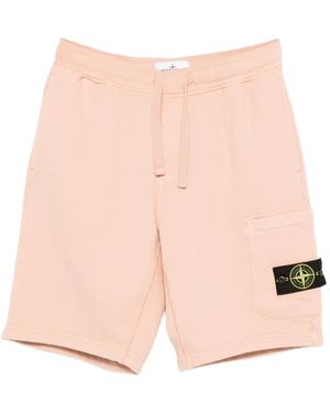 Stone Island Drawstring Cargo Shorts - Pink