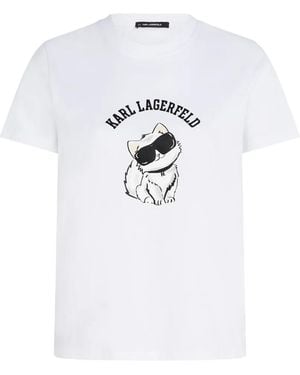 KARL LAGERFELD Ikon Choupette T-Shirt - White