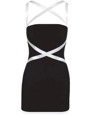 Contessa Mills Criss-Cross Strap Mini Dress - Black