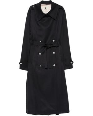 Barena Penny Double-Breasted Belted Coat - Black