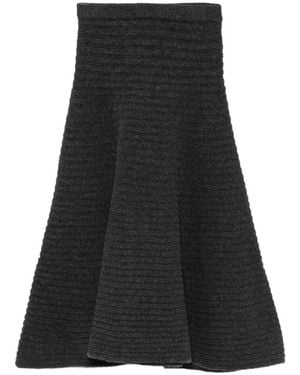 Christian Wijnants Ribbed-Knit Flared Skirt - Black