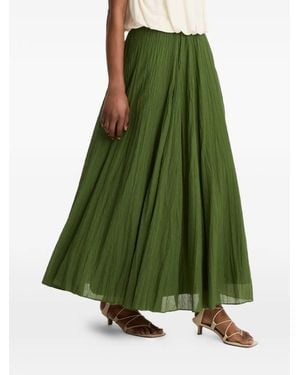 Vince Crinkled-Effect Flared Skirt - Green