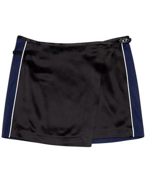 DIESEL O-Kesselle Satin Mini Skirt - Black