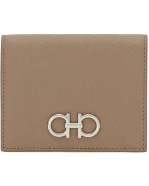 Ferragamo Gancini Compact Wallet - Brown