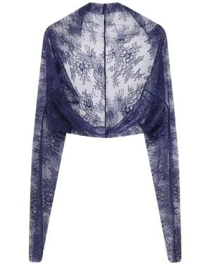 Alberta Ferretti Lace Shrug - Blue
