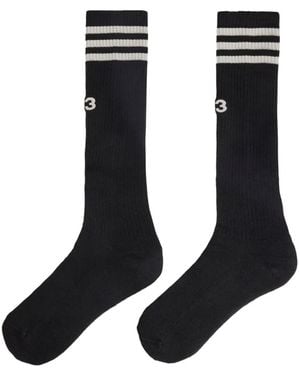 Y-3 Calzini A Righe - Nero