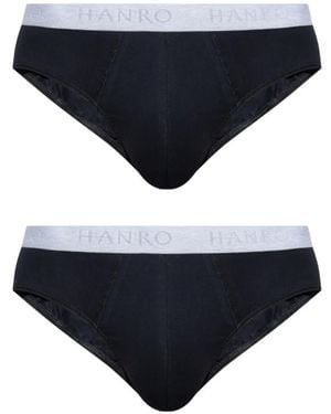 Hanro Logo-Waistband Briefs (Set Of Two) - Black