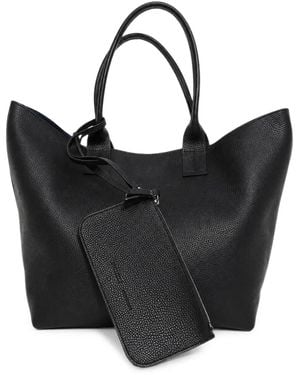 Iacucci Grained Leather Tote Bag - Black