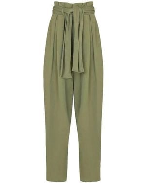 Balmain Self-Tie High-Waisted Trousers - Green