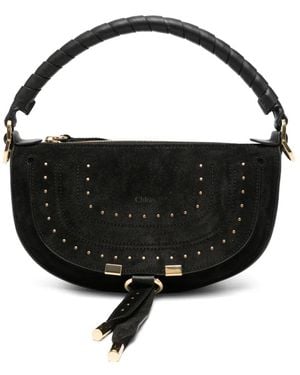 Chloé Mini Marcia Stud-Embellished Cross Body Bag - Black
