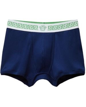 Versace Ribbed Cotton Trunks - Blue